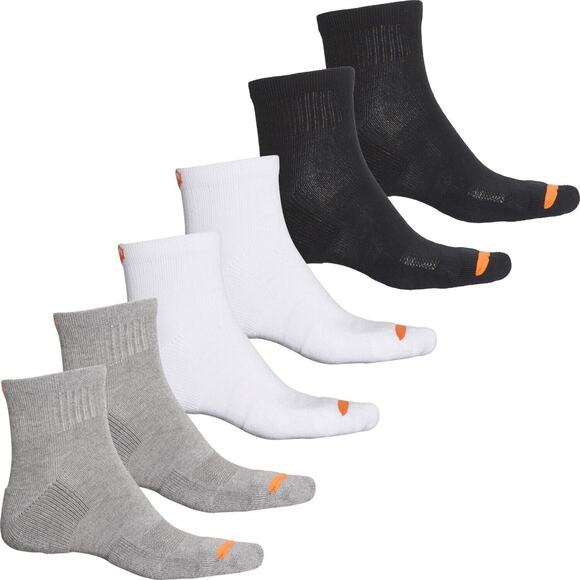 Merrell Men Cushioned Cotton Quarter Crew Socks 6 Pairs Multicolor Sz 9-12 New - Picture 6 of 12
